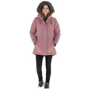 Columbia Coat Womens Small Pink Omni-Shield Hooded Fur Trim Winter Parka